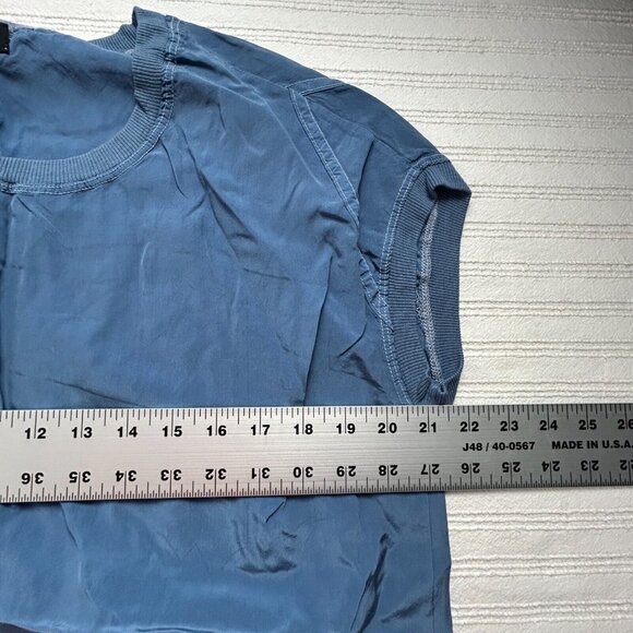 NU Construction Womens Small Blue Short Sleeves Scoop Neck Front Pocket Top - Picture 7 of 8